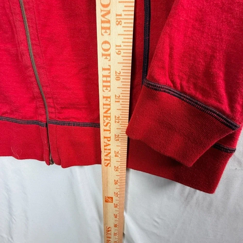 Tommy Bahama Mens Full Zip Sweatshirt Red Mock Neck Striped Lining XL